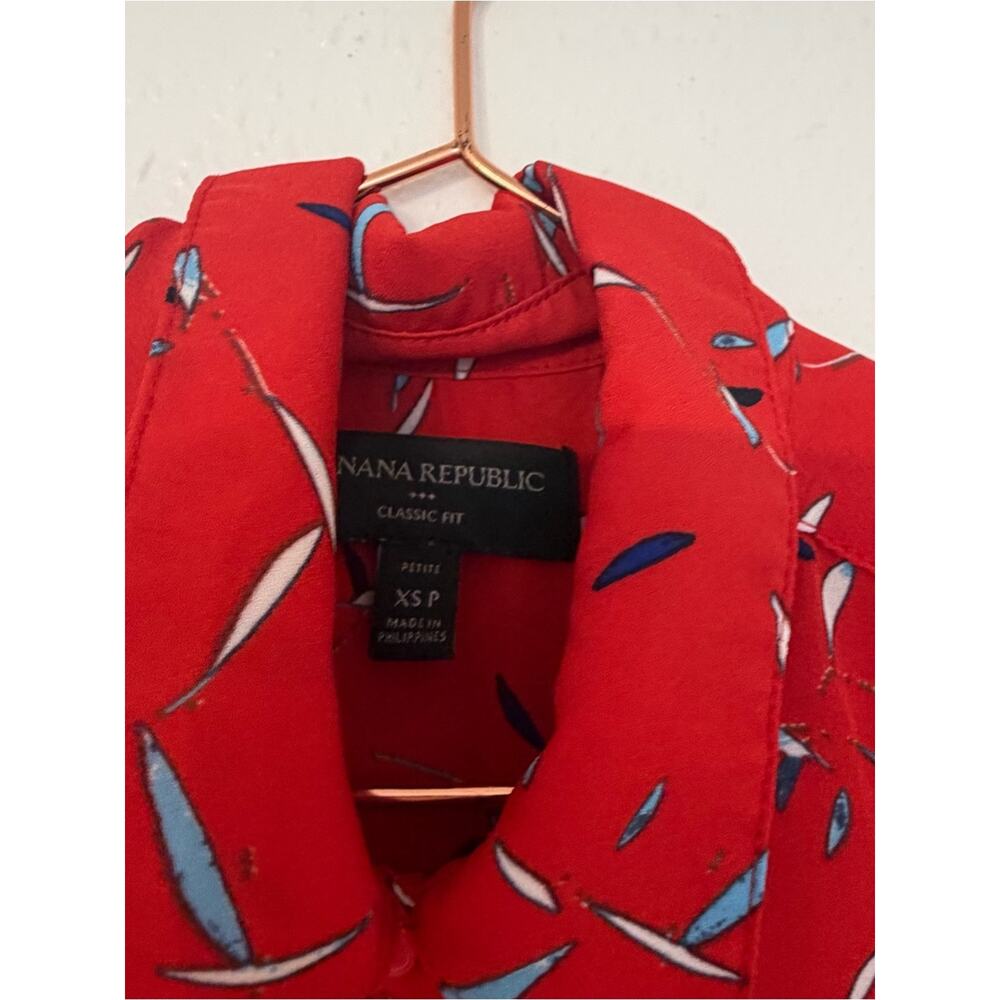 Banana Republic Red Sleeveless Printed Top classic fit - Picture 3 of 6